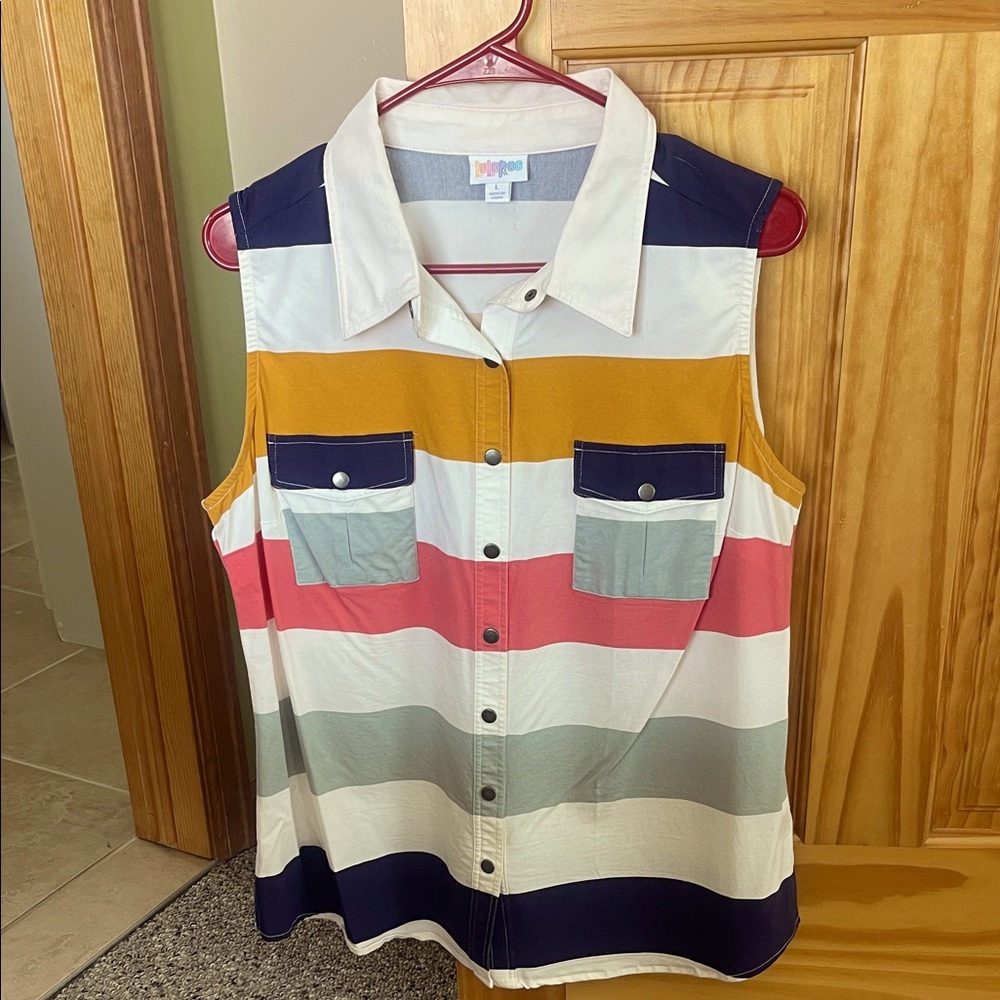 Colorful Striped Sleeveless Top